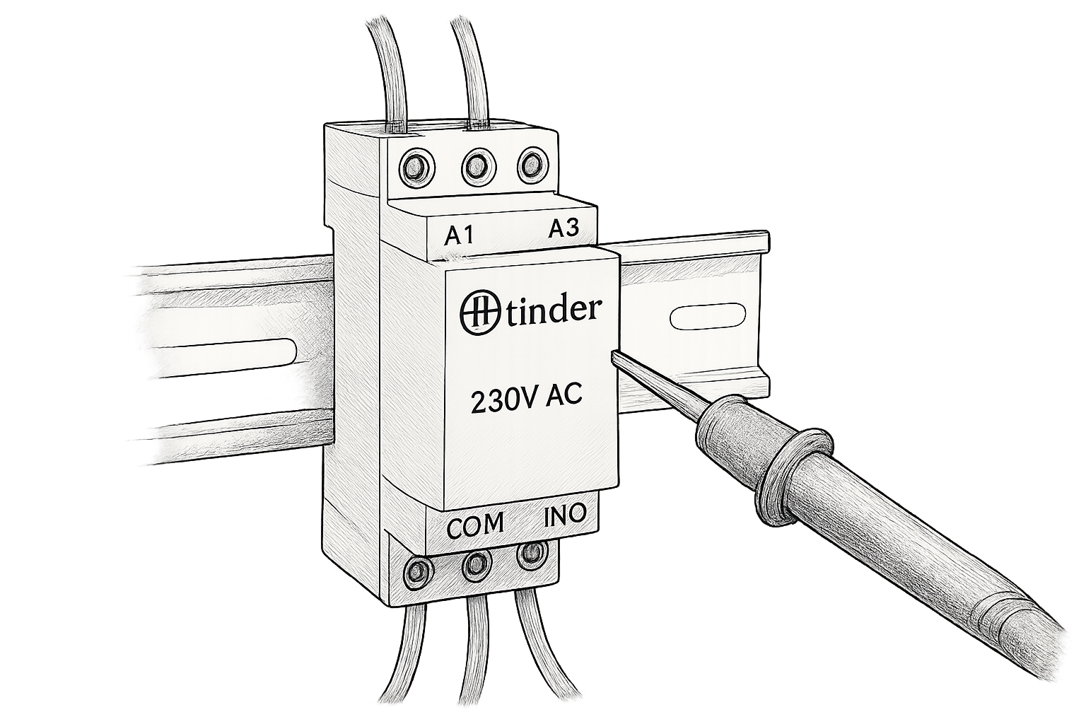 Cableado del relé Finder de 230 V