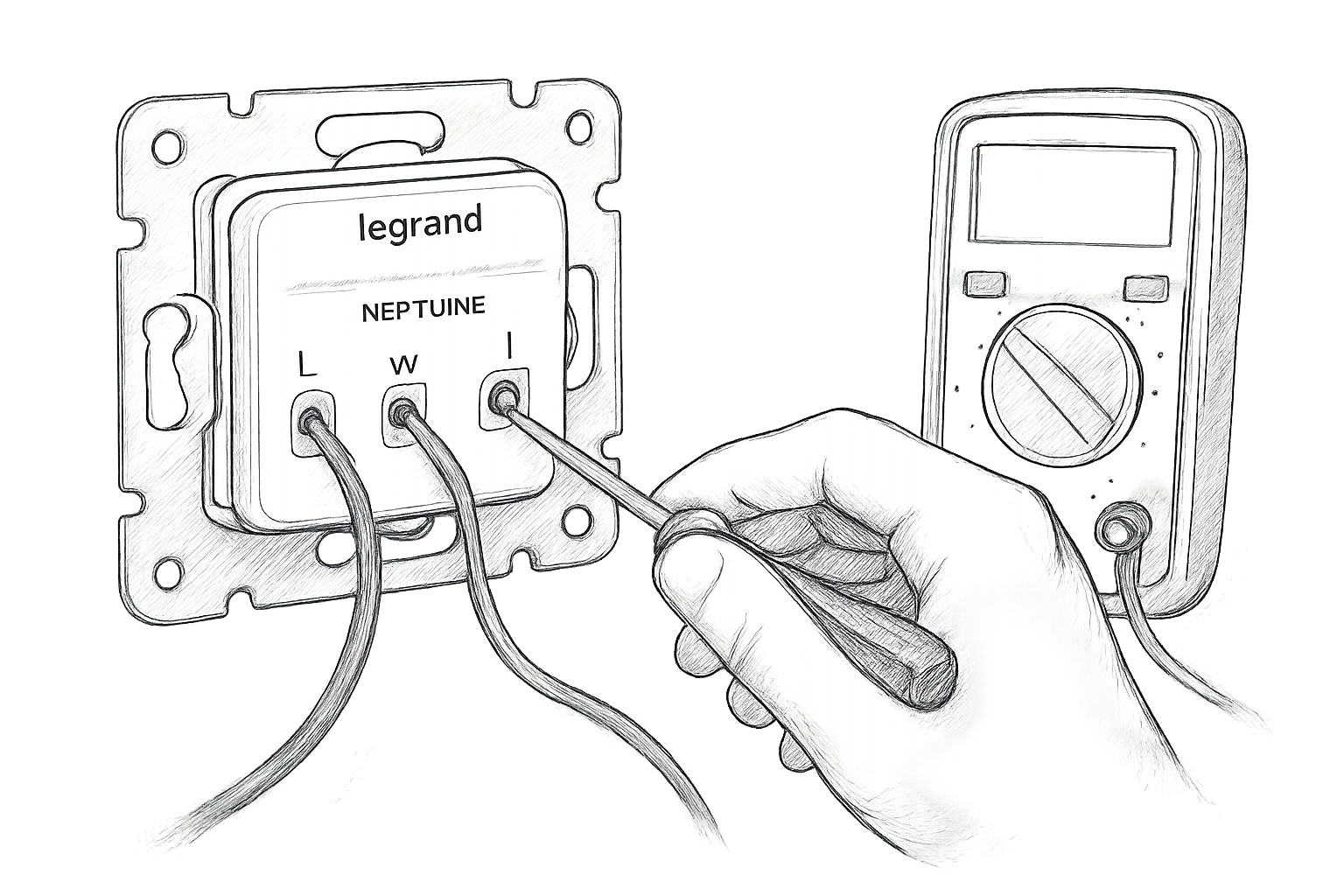 Conexión de un interruptor Legrand Neptune (modelo antiguo)