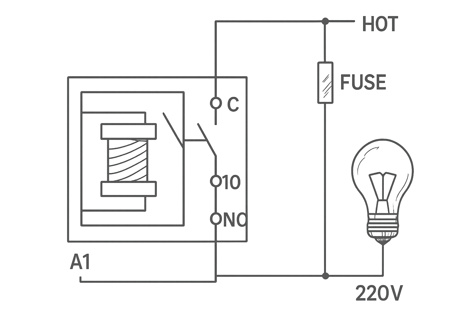 Relé de 12 V y 220 V