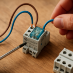 Cableado del relé Finder de 230 V: conexión paso a paso de bobina y contactos de potencia