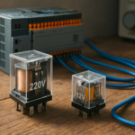 Relé de 12 V y 220 V: tipos, bobinas AC/DC y aplicaciones en PLC y control industrial